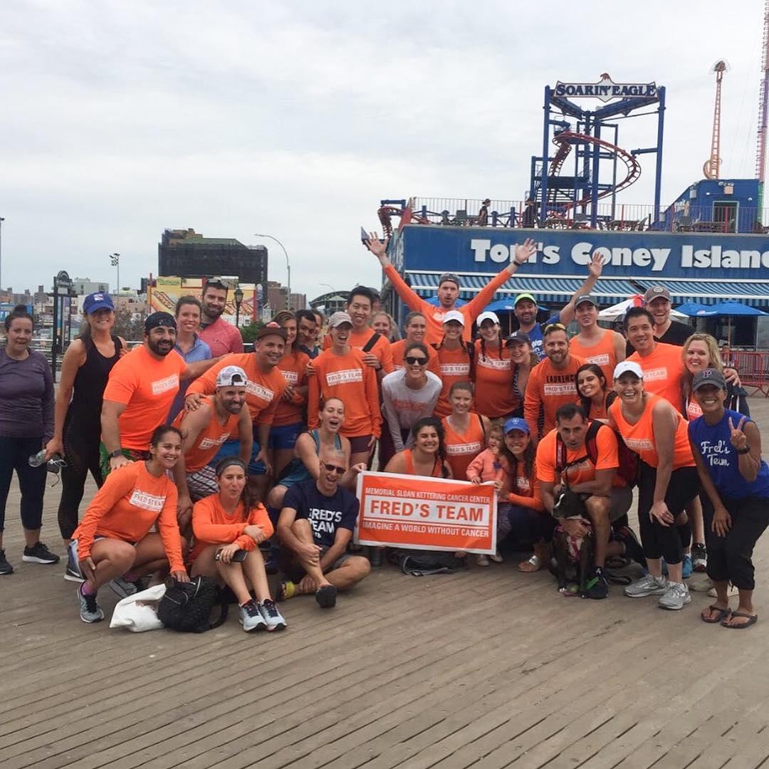Fred's Team friends at the end of the Coney Island Run!