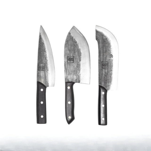 COOLINA The Ultimate Trio Professional Kitchen High-Carbon Steel Knife Set | Handmade Knives for Daily Kitchen Tasks | Full Tang, Ergonomic, Razor Sharp (Tungsten, Galba, Daozi)
