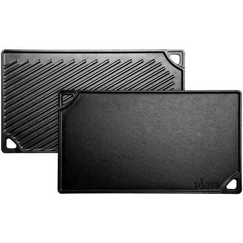Lodge Pre-Seasoned Cast Iron Reversible Grill/Griddle With Handles, 16.75 Inch x 9.5 Inch