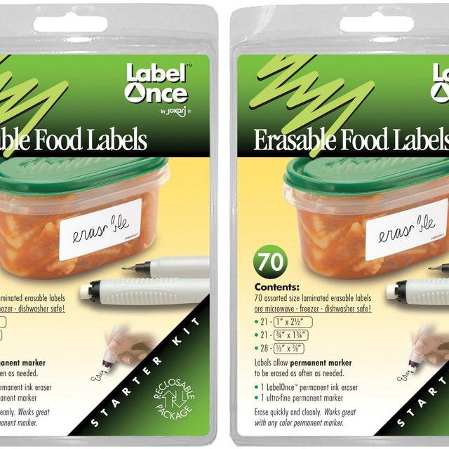 Erasable Food Labels Starter Kit with Pen and Eraser