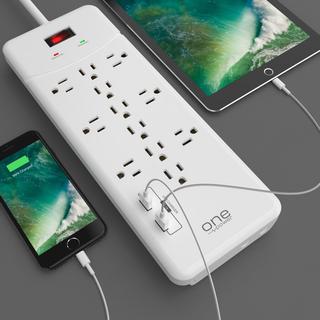 12 Outlet Dual USB Power Strip Surge