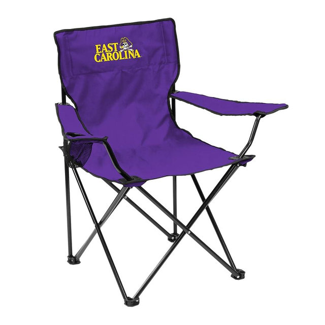 Logo Brands NCAA Portable Quad Chair – Folding Tailgate Chair with Armrests, Built-In Cup - Includes Carry Bag