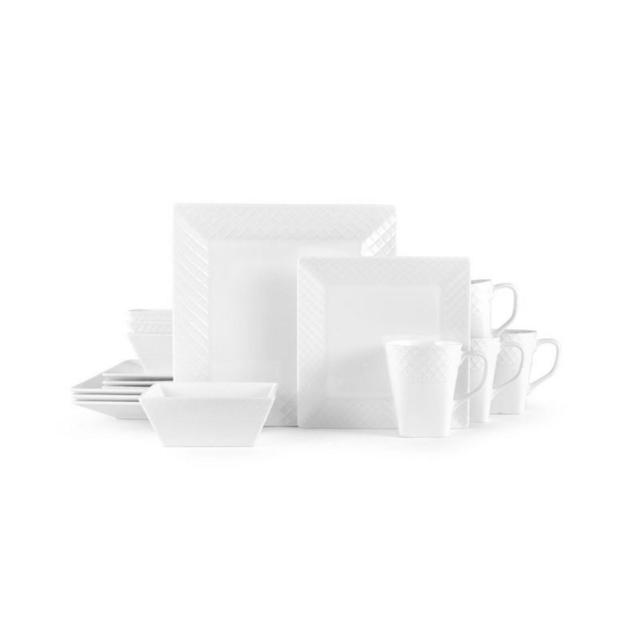 Mikasa® Trellis Square 16-Piece Dinnerware Set in White