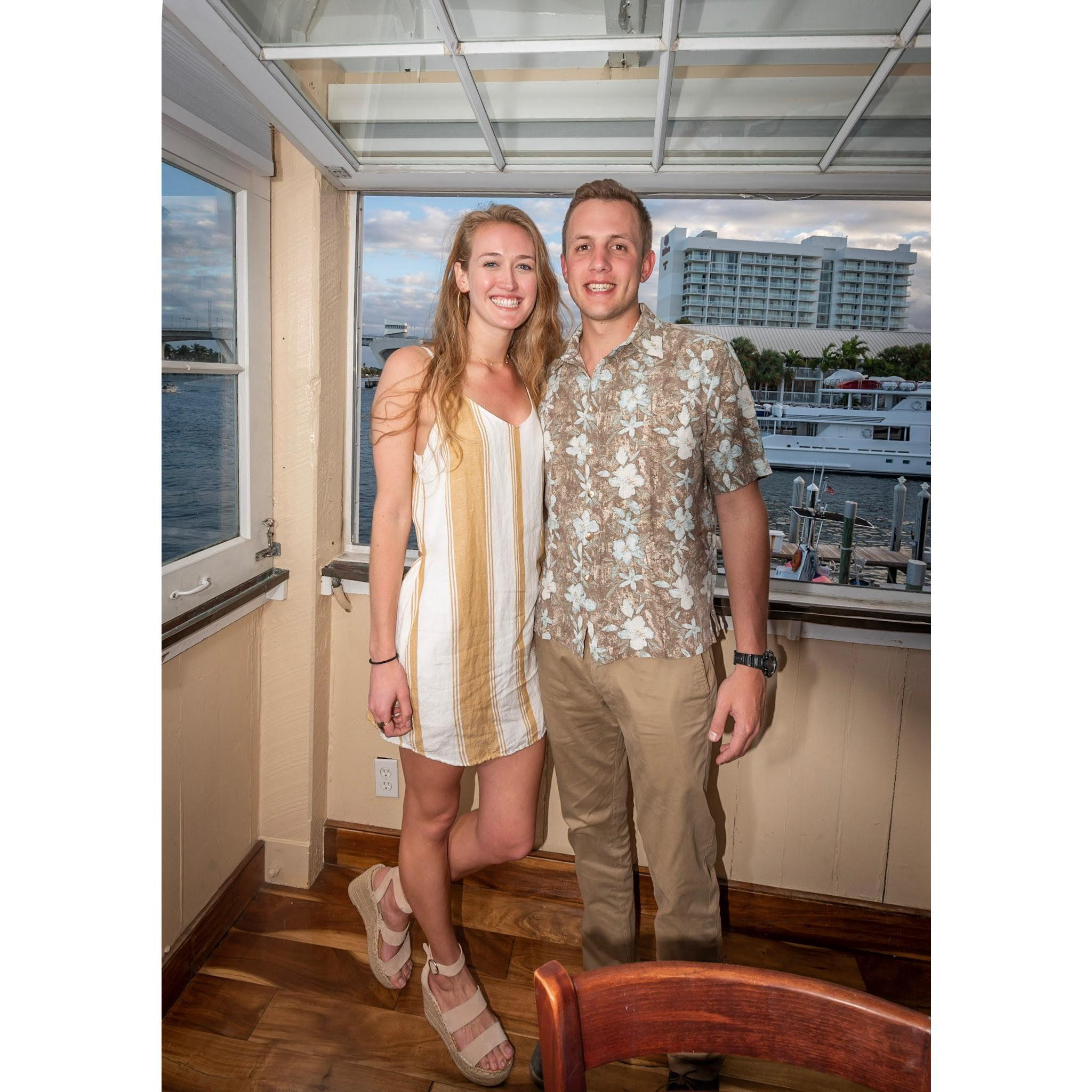 Crazy fun 2nd date - we flew down to Fort Lauderdale for Grandpa Niles' 85th birthday party