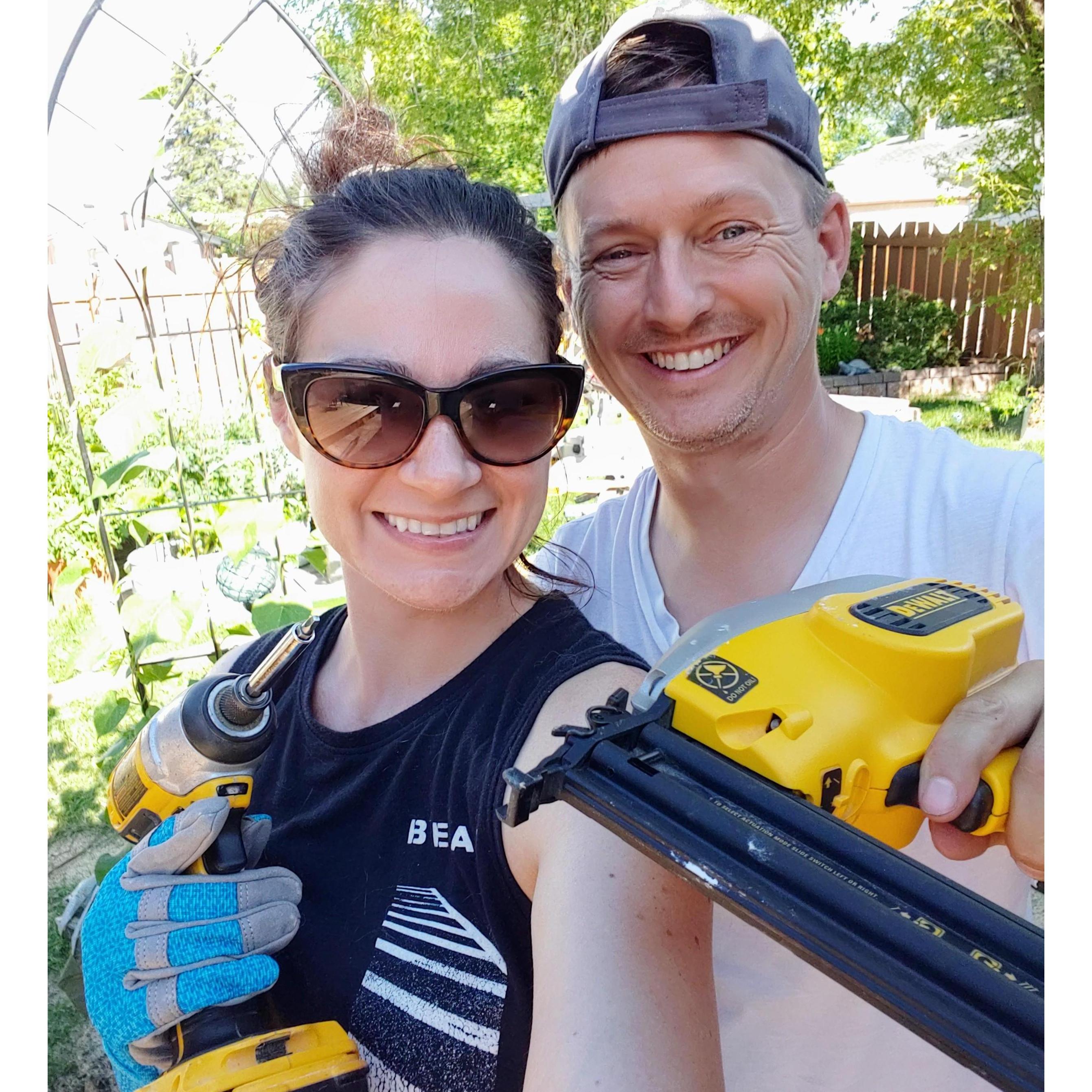 Rebuilding Alia's deck in summer 2020.