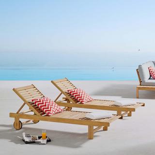 Hatteras Outdoor Patio Chaise Lounge, Set of 2