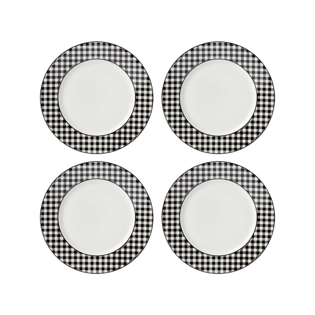 Lenox Gingham Dinner Plates, Set of 4