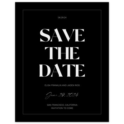 Black Wedding Digital Save the Date - Carlisle Classic