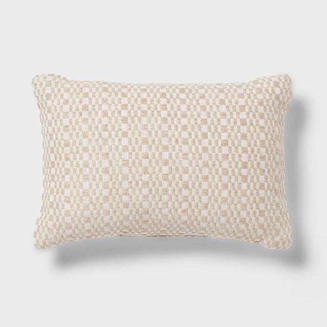 Modern Geo Woven Dec Pillow Oblong Khaki/Ivory - Threshold™