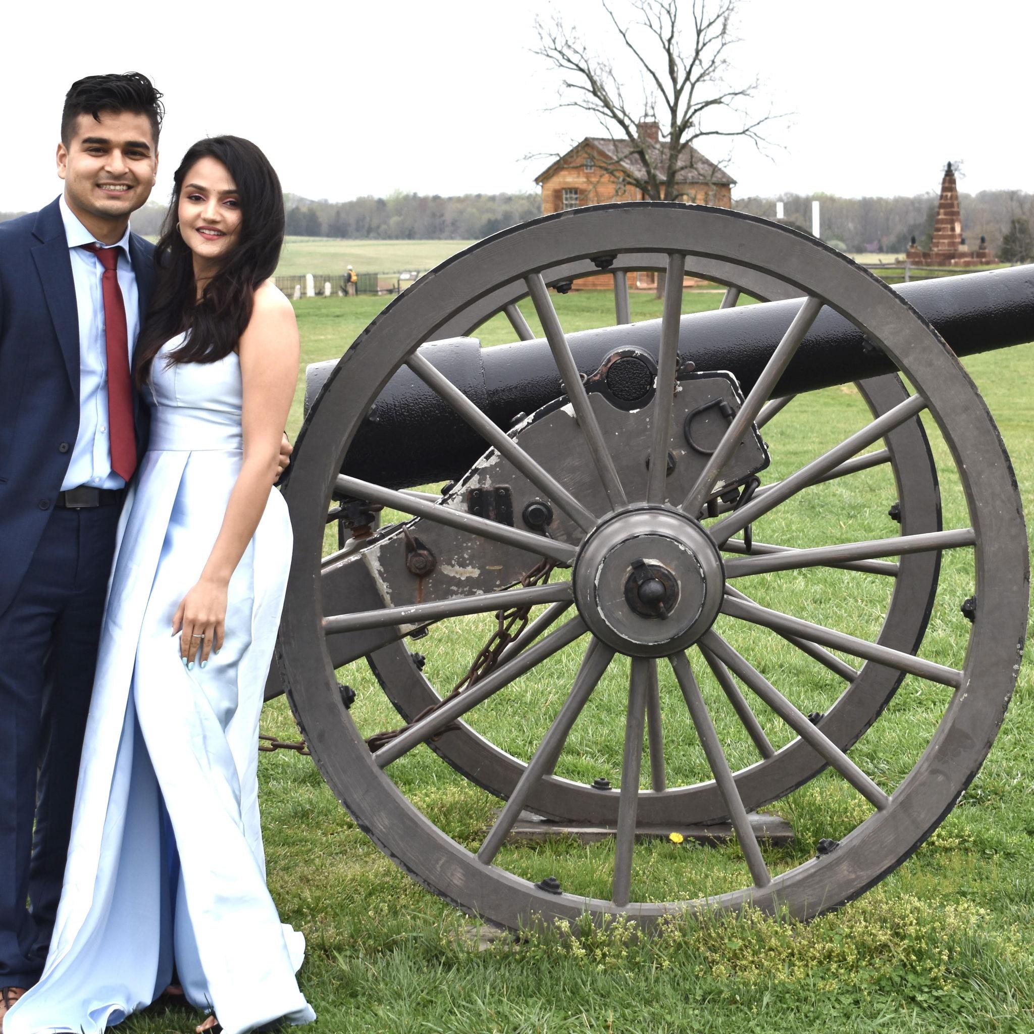 At the quiet fields of Manassas in 2021, Roshan asked Sabina to be his forever. The battlefield stood empty because of Covid, yet that day our hearts were overflowing with love.