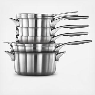 Premier Space Saving Stainless Steel 8-Piece Cookware Set
