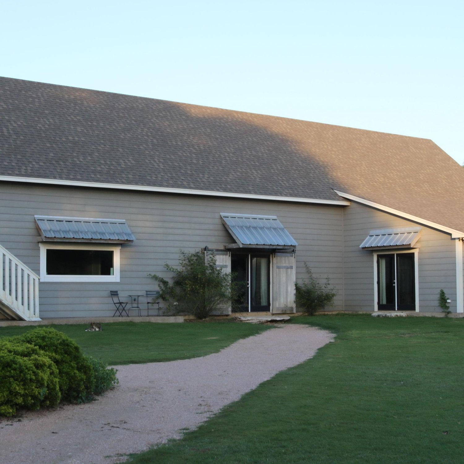 Inside across from the deck, will be the buffet line and restrooms