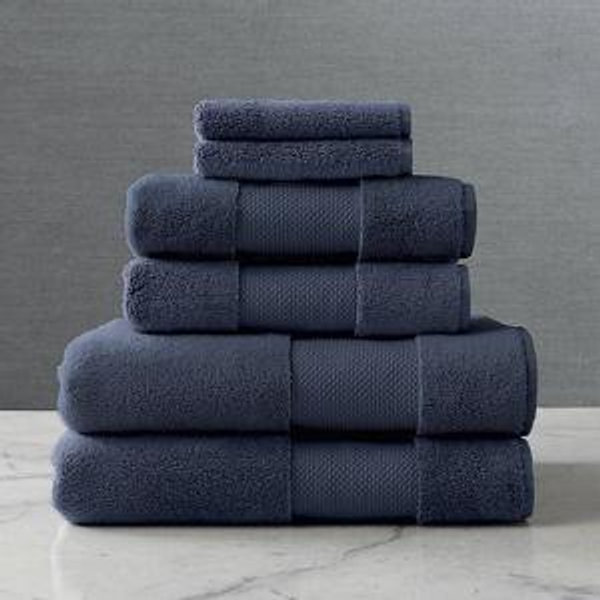 Frontgate Bath Towels Six-Piece Set in Indigo Blue