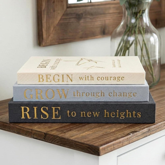 Decorative Books for Home Decor | Elevate your Bookshelf Decor with Coffee Table Books (Fake Books Set of 3) | Faux Books for Decoration | Hollow Book Box with Hidden Storage | Decorative Storage Box