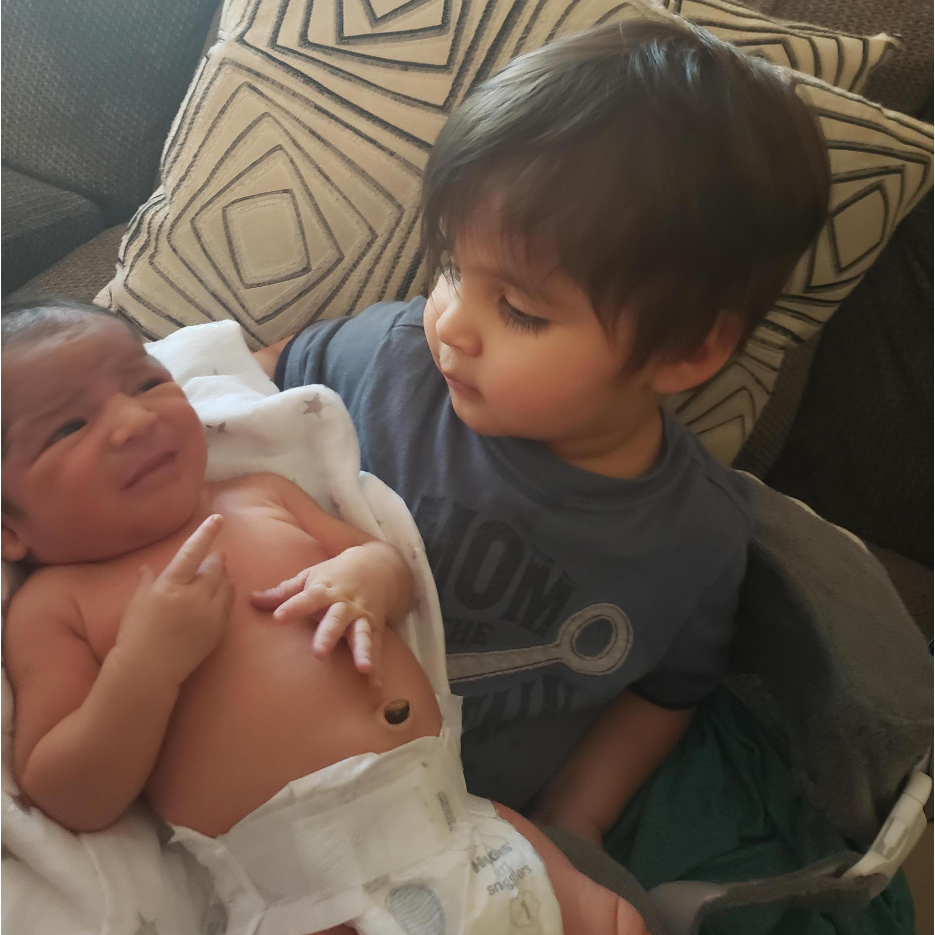 This was the first time Leo asked to hold Marcus. Both of them were over it pretty quickly.
