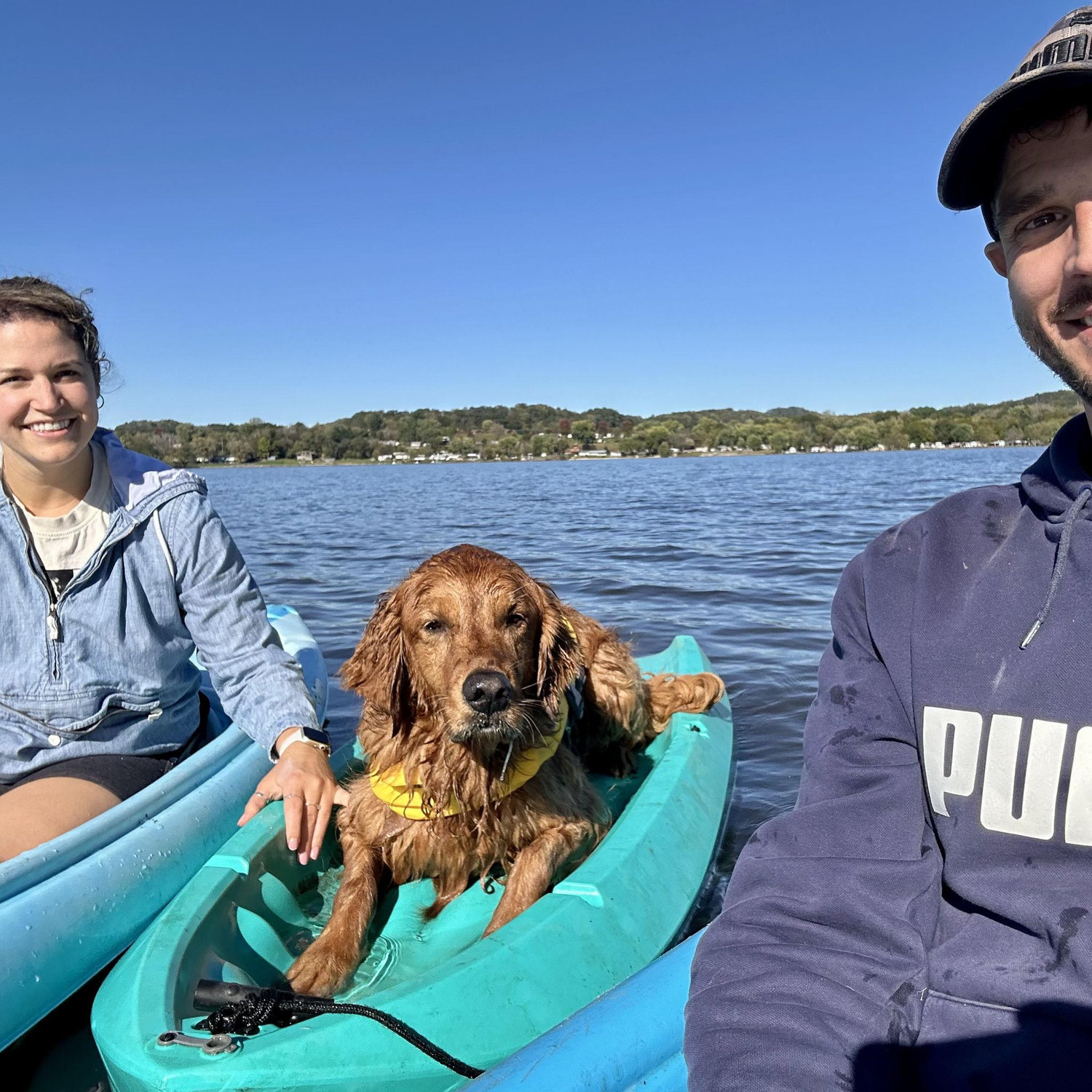 Buddy's first kayak ride