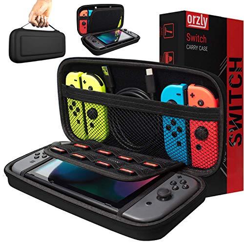 Orzly Carry Case Compatible With Nintendo Switch - BLACK Protective Hard Portable Travel Carry Case Shell Pouch for Nintendo Switch Console & Accessories