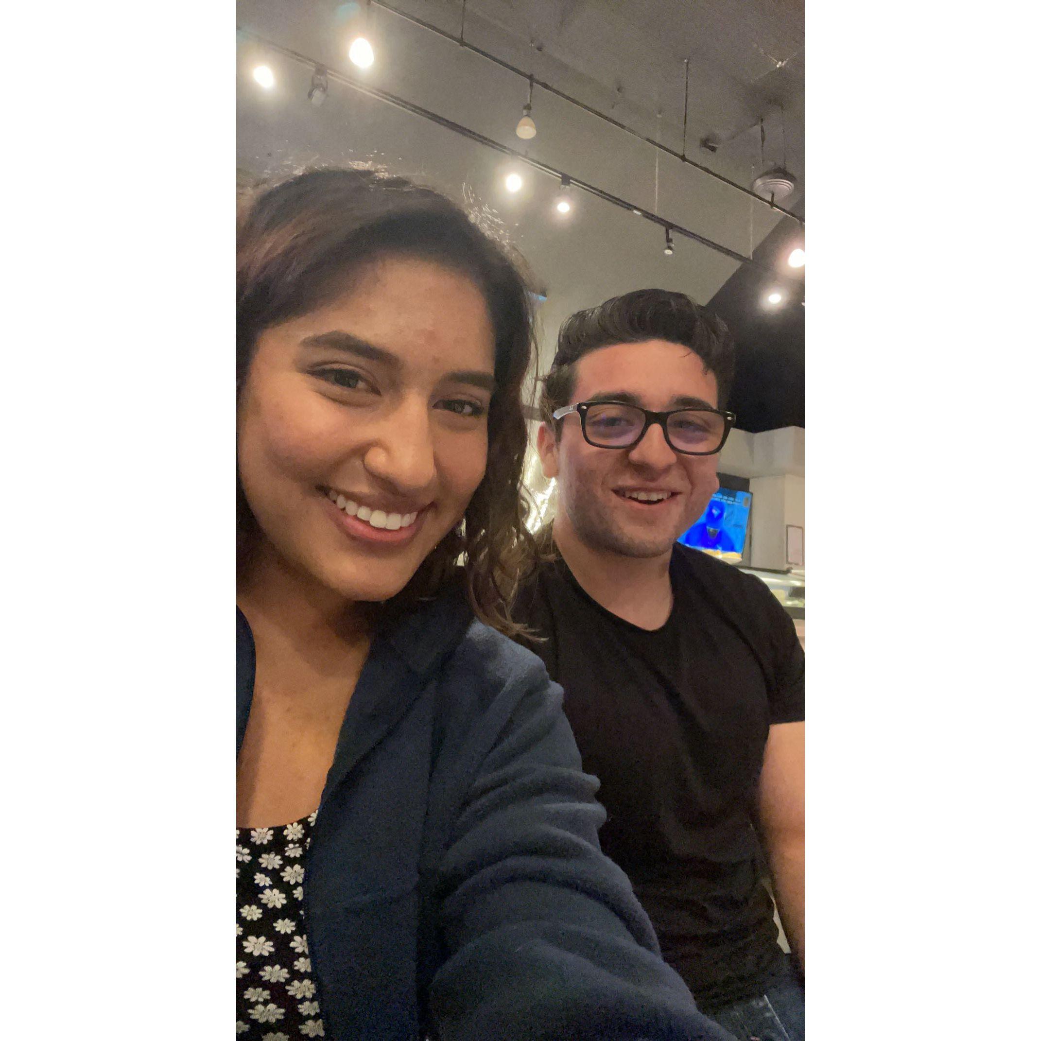 Our first date! We went to Azian for sushi (our favorite!)
