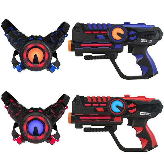 ArmoGear Infrared Laser Tag Guns and Vests - Laser Battle Game Pack Set of 2 - Infrared 0.9mW