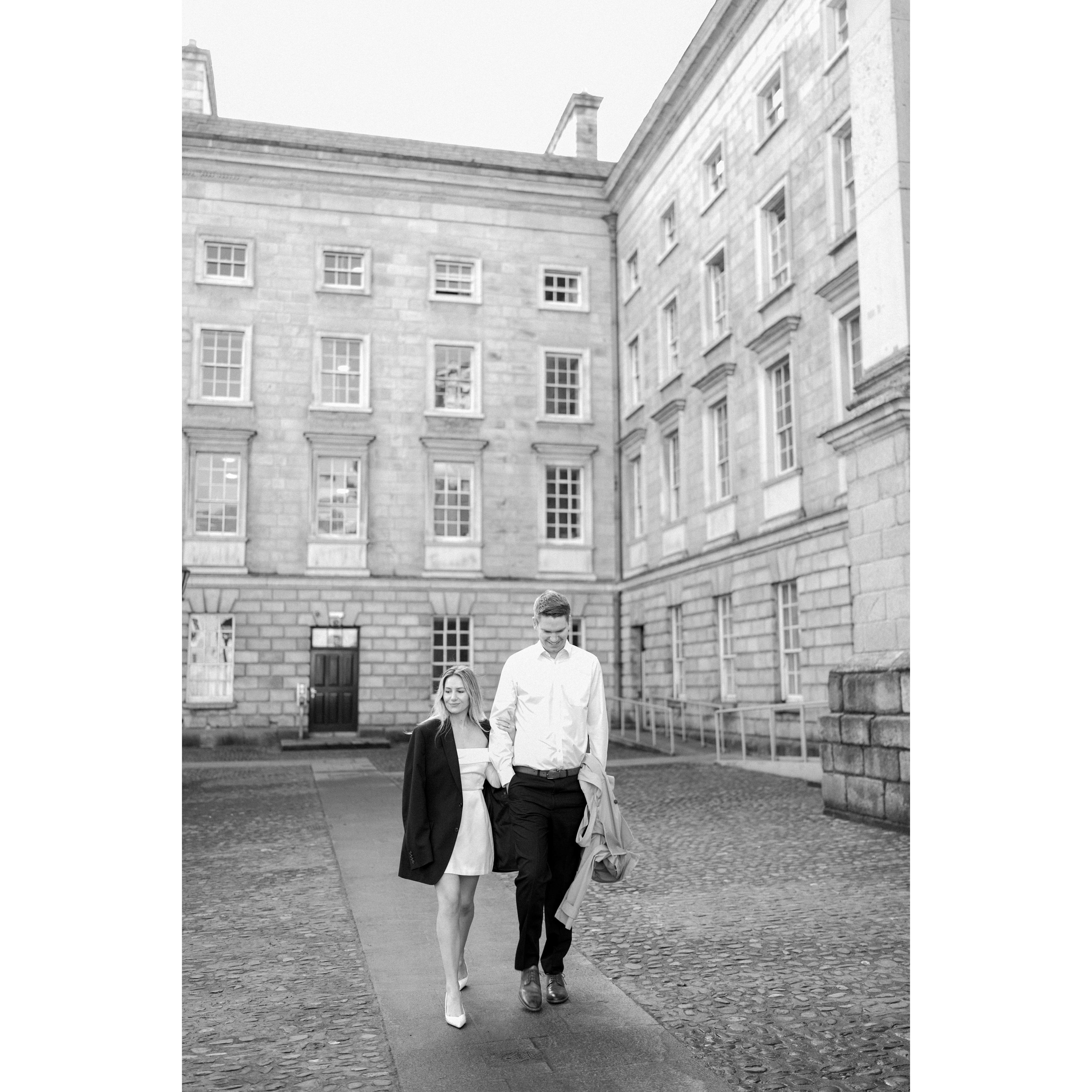 Within the walls of Trinity College in Dublin