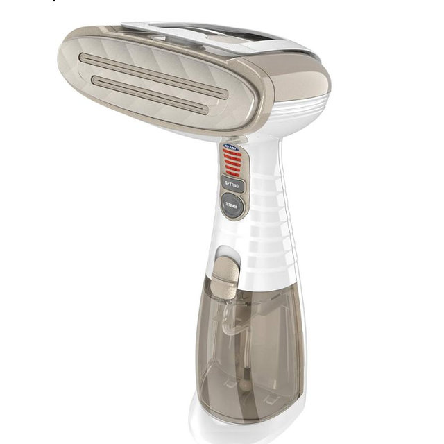Conair Handheld Garment Steamer for Clothes, Turbo ExtremeSteam 1875W Fabric Steamer, Portable Handheld Design, Strong Penetrating Steam, White/Champagne