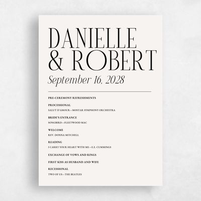Multi-Colored Wedding Program - Jaden