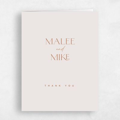 Beige Typography Wedding Thank You - Buenos Portrait