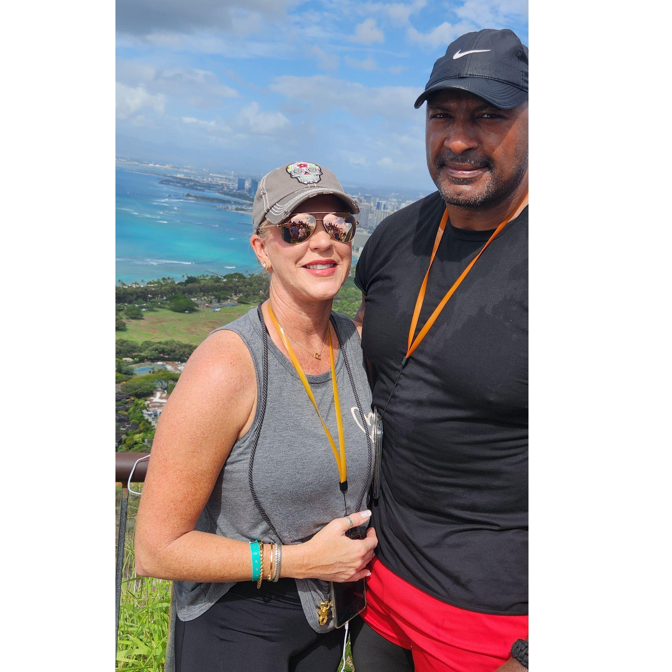 Top of diamondhead after hiking to top