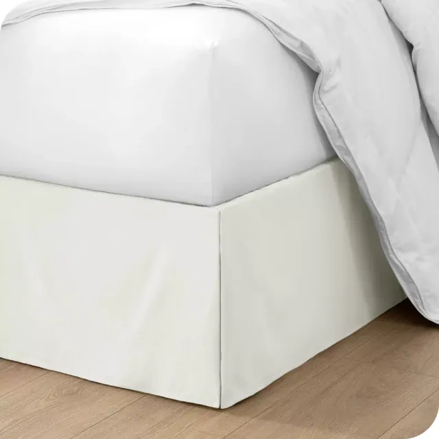 Tailored 15 inch Pleated Warm White King Bed Skirt by Bare Home