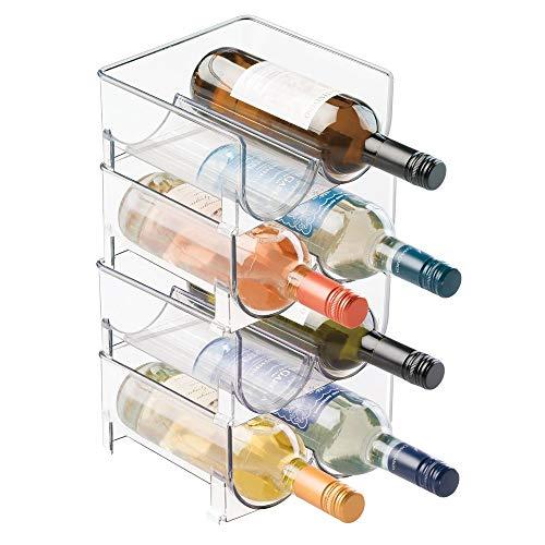 Puricon 2 Pack Water Bottle Dispenser Organizer for Refrigerator, Clear  Plastic 16.9oz Water Bottle Container Storage Bin for Fridge Freezer Pantry