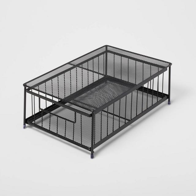 Small Stackable Slide Out Drawer Black - Brightroom™
