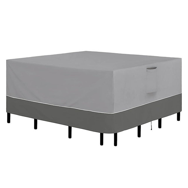 Easy-Going Patio Furniture Cover 96"x96" Square Outdoor Table and Chair Set Covers Waterproof UV Resistant Outdoor Sectional Sofa Set Covers, Gray/Dark Gray