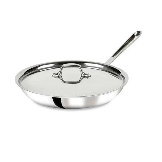 D3 Stainless 3-Ply Bonded Cookware, Fry Pan with Lid, 12 inch