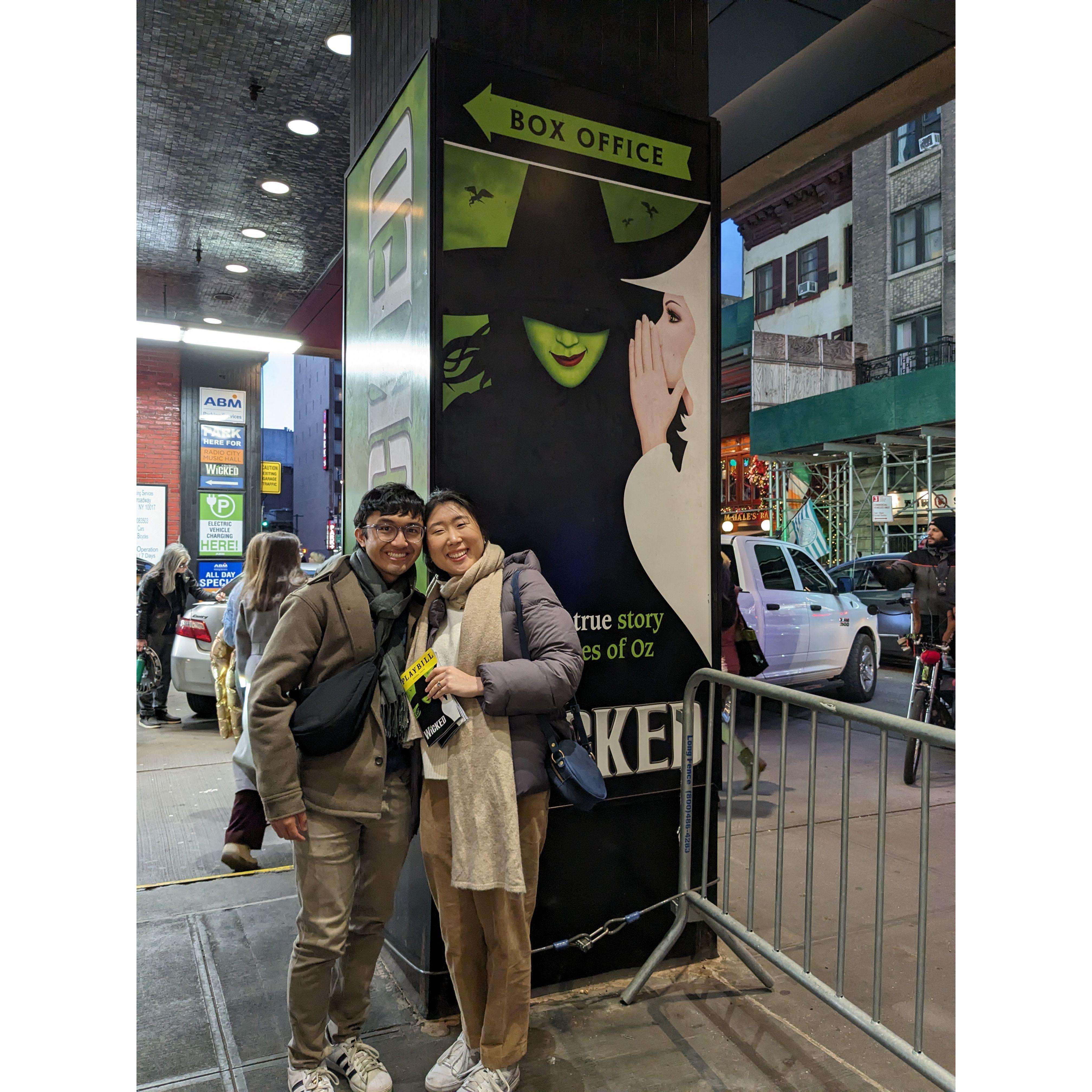 One of our many trips to NYC, where we saw Wicked with Raphael's family.