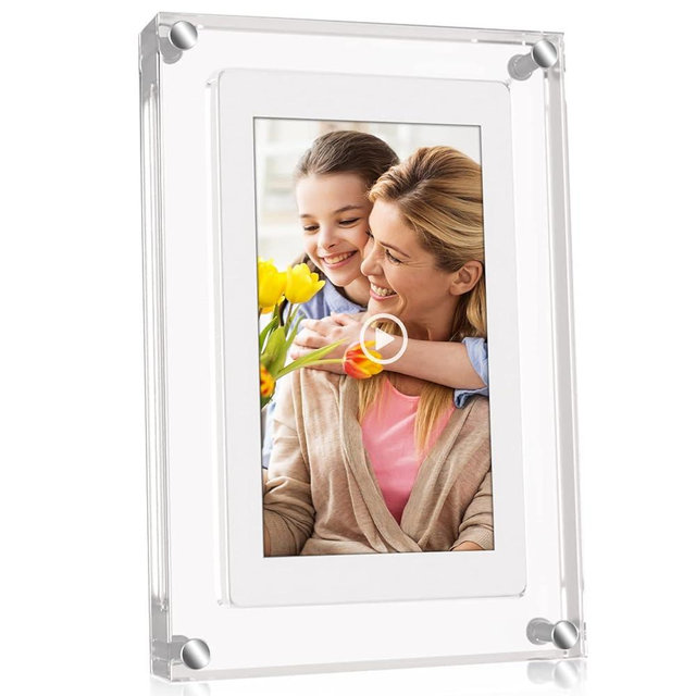 5 Inch Digital Picture Frame, Acrylic Video Frame, 1GB Memory, 1000mAh Built-in Battery, Perfect for Home Decor and Heartfelt Gifts