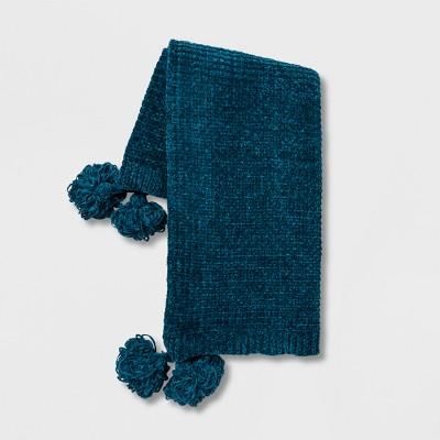 Shiny Chenille With Corner Tassels Throw Blanket - Opalhouse™