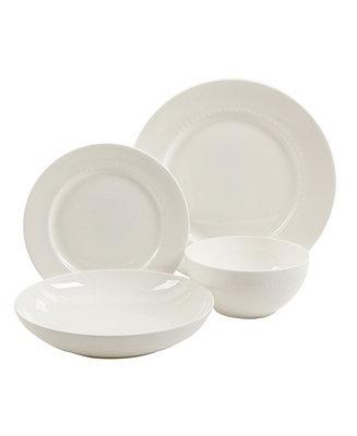 Gracious Dining 16 Piece Bone China Double Bowl Dinnerware Set