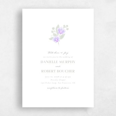 Purple Wedding Invitation - Orchidea Bloom