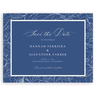 Dusty Cobalt, Blue Wedding Digital Save the Date - Bella Landscape