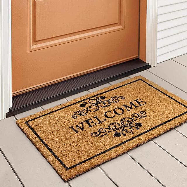 Welcome Mats Outdoor Doormat by LuxUrux, with Heavy-Duty PVC Backing - Natural - Perfect Color/Sizing for Outdoor/Indoor uses. (17 x 30, Tuscan)
