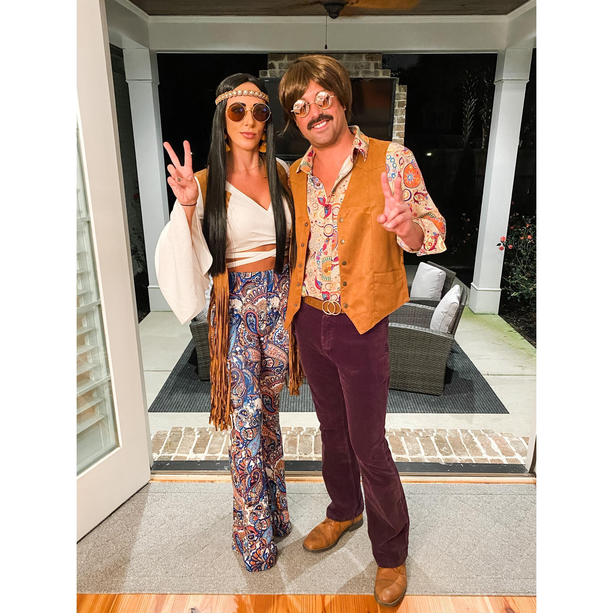 Halloween 2020...Sonny and Cher. Won best couple costume