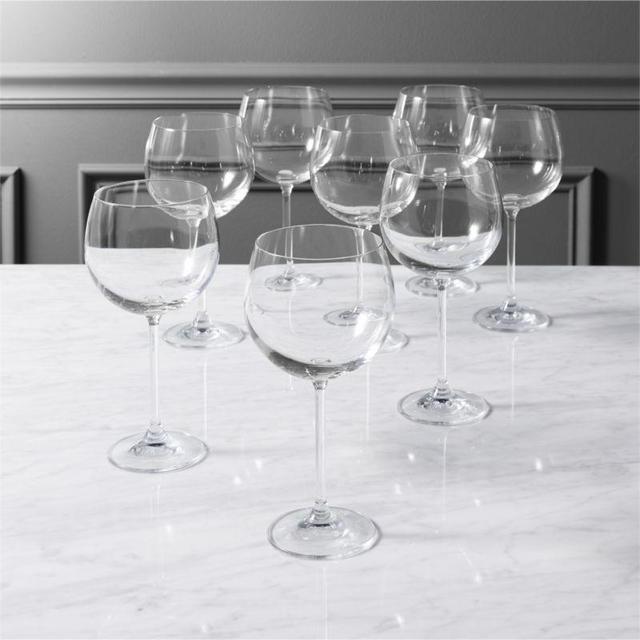 set of 8 clarity wine glasses