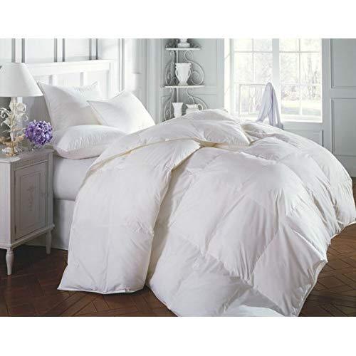 Rose Feather White Luxurious 300TC Cotton White Goose Down Feather Comforter Quilt Insert Light Weight,650+Fill Power (Cal King 108x94 inches)