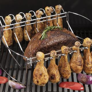 4-in-1 BBQ Basket with Chicken Wing Rack
