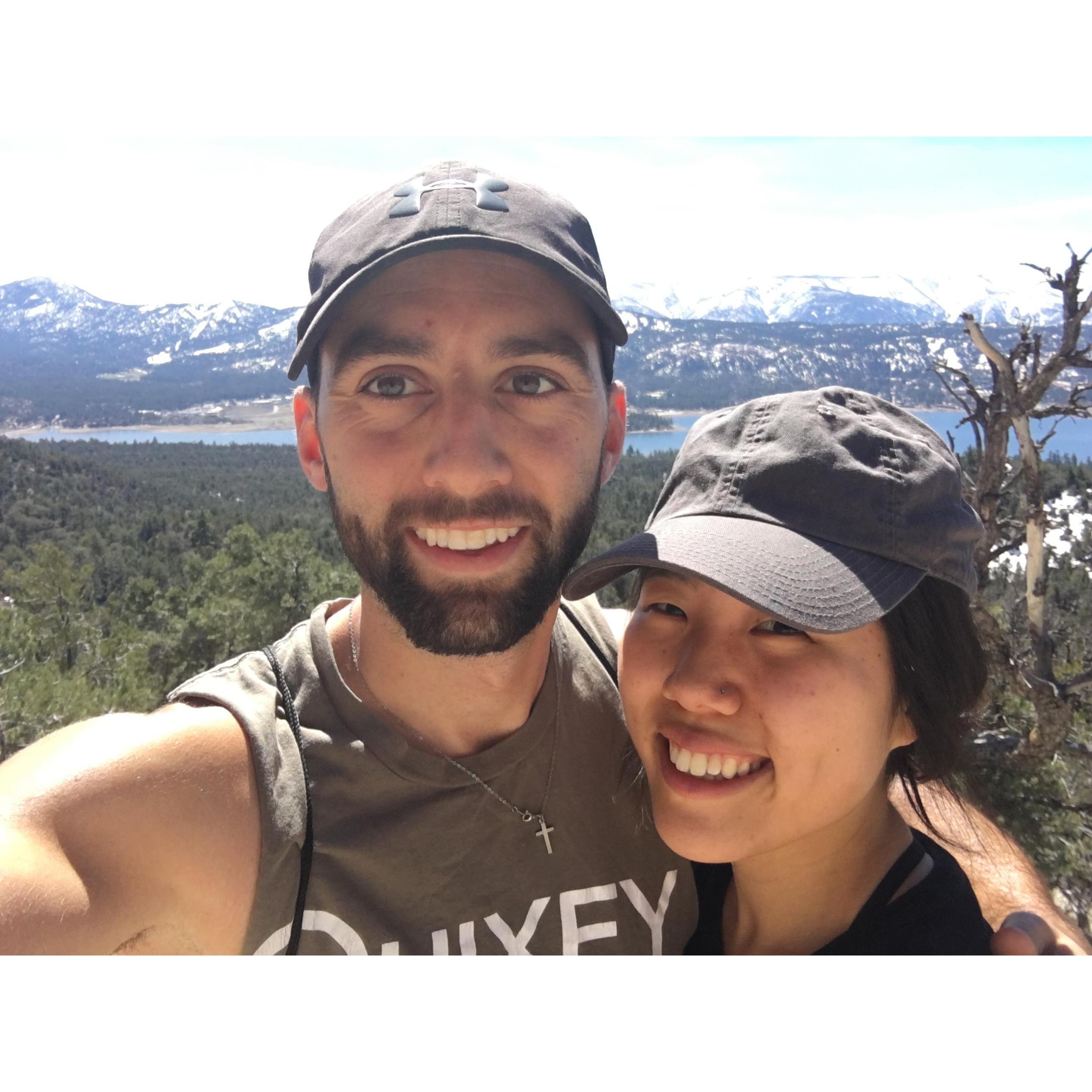 Our first camping trip. We made steak in the dark and Becca had beer for breakfast. But it's ok cause we hiked a lot after.