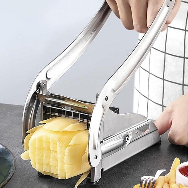 French Fry Cutter Potato Slicer For French Fries With 2 Blades, Professional Potato Cutter For Making French Fries, Perfectly Cut Potatoes and vegetables (stainless steel 06)