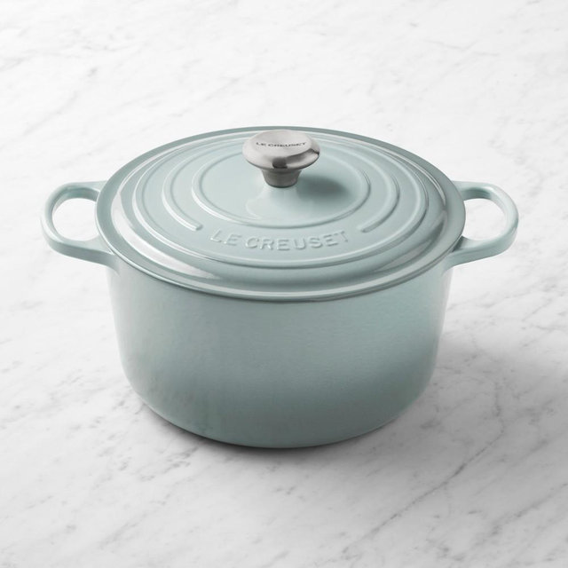 Le Creuset Enameled Cast Iron Signature Deep Round Oven, 6 1/2-Qt., Sea Salt