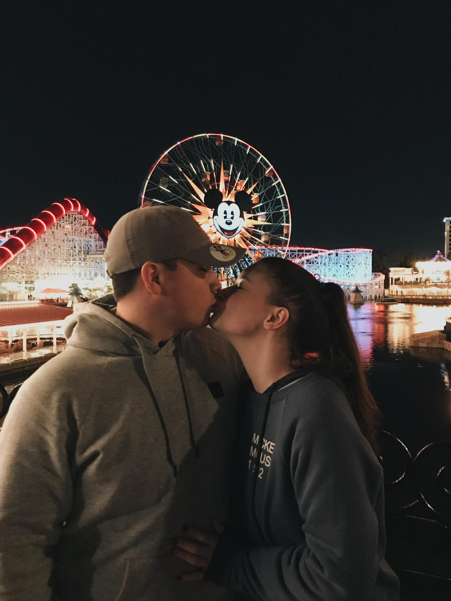 Maya and Dustin on a family vacation to Disneyland 2019