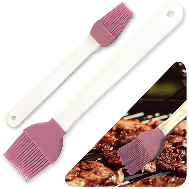 Goodlong Silicone Pastry Brush for baking Cooking Basting Brush Heat Resistant for Bbq Grill Food brush Spread Oil Butter Sauce 2 Pack (Purple)