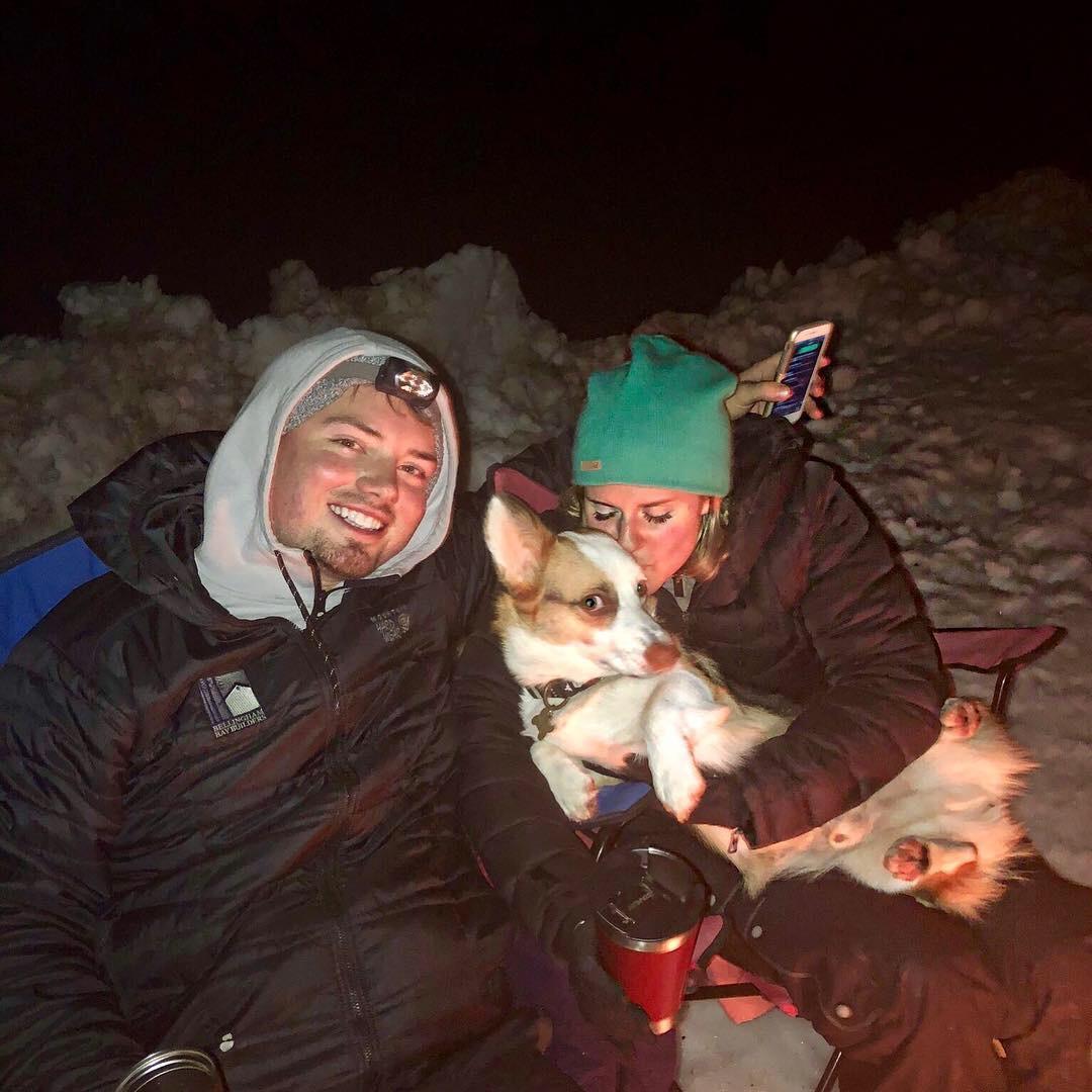 Camping in the snow